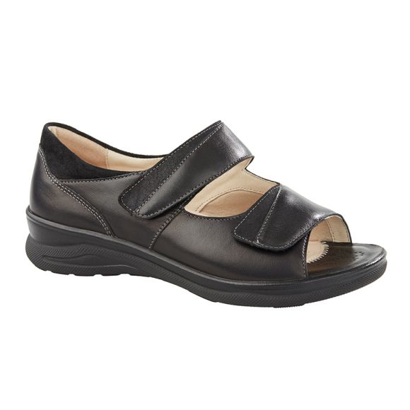 Damesandal med hælkappe, Sort, Fidelio Damesandal med hælkappe, Sort, Fidelio