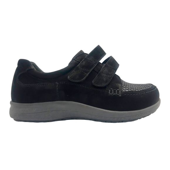 Damesko med velcroluk, Sort, New Feet Damesko med velcroluk, Sort, New Feet