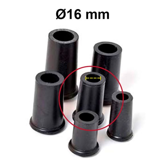 Dupsko, Sort, Ø16 mm Dupsko, Sort, Ø16 mm