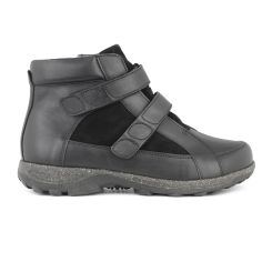 Sort damestøvle med velcro, New Feet
