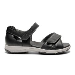 Damesandal i læder, Sort, New Feet