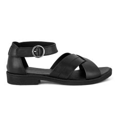 Pæn damesandal, Sort, Green Comfort