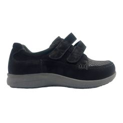 Damesko med velcroluk, Sort, New Feet