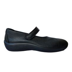 Ballerina med velcro, Sort, Arcopedico
