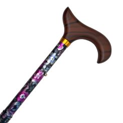 Stok, sammenklappelig, med farvede blomster