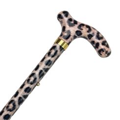 Stok, sammenklappelig, leopardmønster