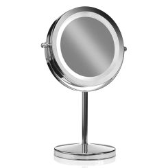 Makeup-spejl med lys på fod, 1x / 10x forstørrelse