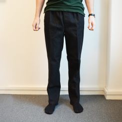 Jeans med elastik i taljen, Koksgrå/sort