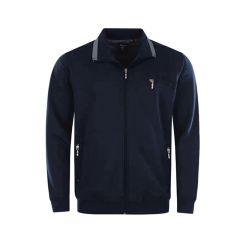 Cardigan med lynlås, Marineblå, Hajo