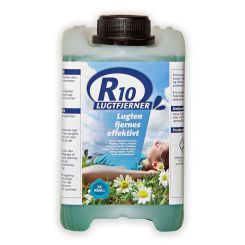 R10 lugtfjerne i en stor plastikdunk med 10 liter